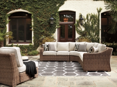 APK-P791-5PC Beachcroft 5-Piece Outdoor Sectional, Beige sku APK-P791-5PC