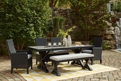 Beachcroft Outdoor Dining Table and 4 Chairs and Bench, , rollover