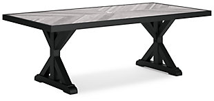 Beachcroft Outdoor Dining Table, Black/Light Gray, large