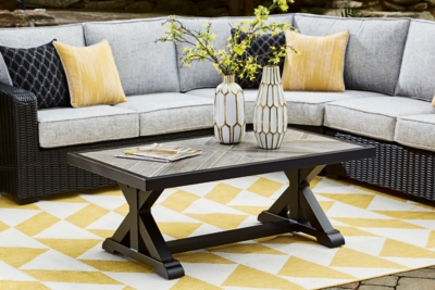 P792-701 Beachcroft Outdoor Coffee Table, Black/Light Gray sku P792-701