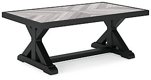 Beachcroft Outdoor Coffee Table, Black/Light Gray, large