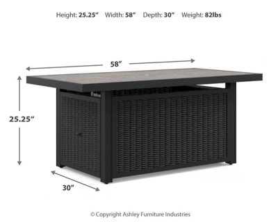 Beachcroft Outdoor Fire Pit Table Dimensions