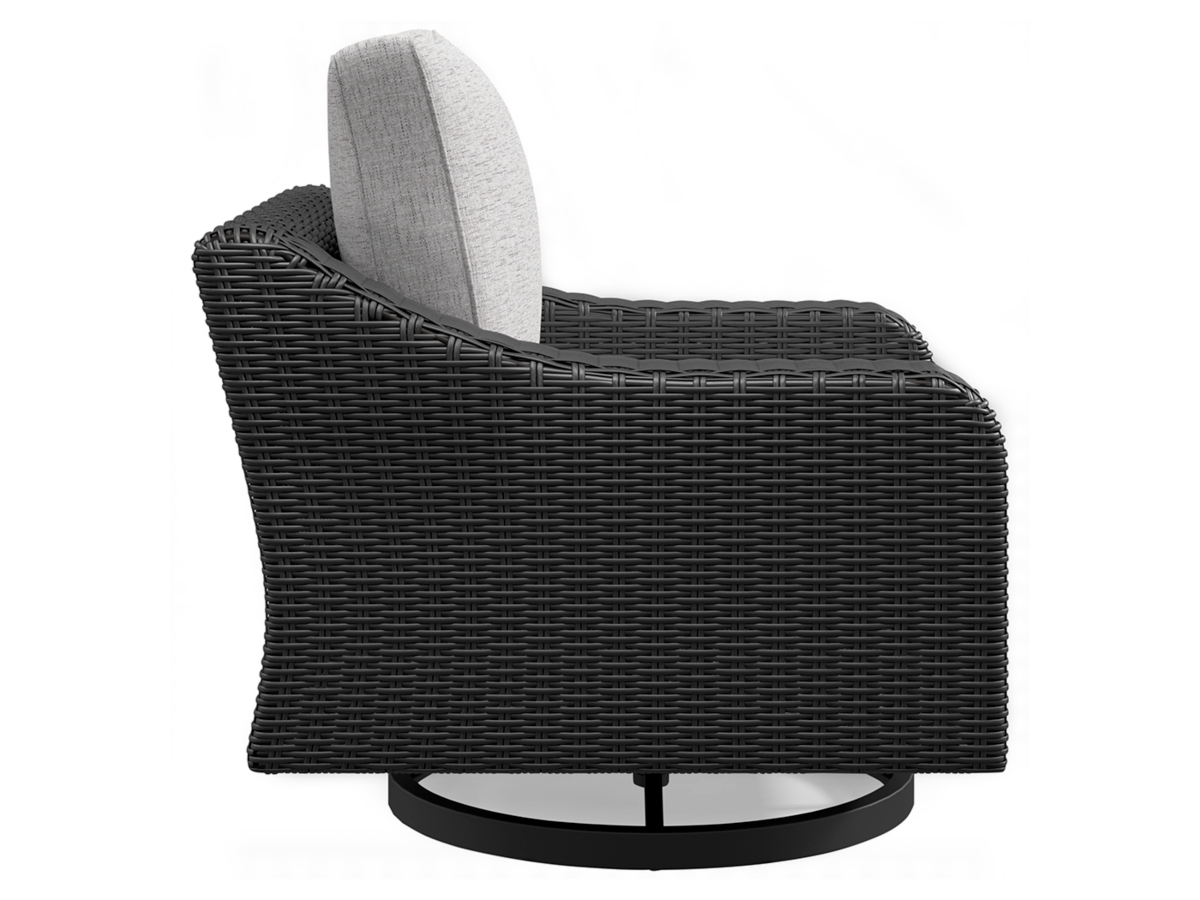 Beachcroft Outdoor Swivel Lounge Chair with Cushion - Black/Light Gray