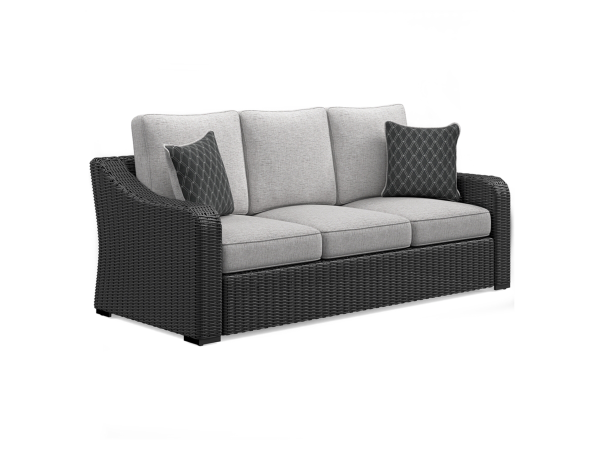 Beachcroft Outdoor Sofa with Cushion - Black/Light Gray Beachcroft Outdoor Sofa with Cushion - Black/Light Gray