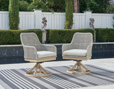 P798-602A Seton Creek Outdoor Swivel Dining Chair (Set of 2) sku P798-602A