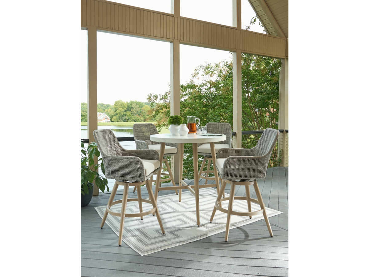 Seton Creek 5 Piece Outdoor Bar Set - Beige
