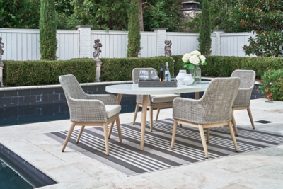 APG-P798625-5P Seton Creek Outdoor Dining Table and 4 Chairs, Whi sku APG-P798625-5P