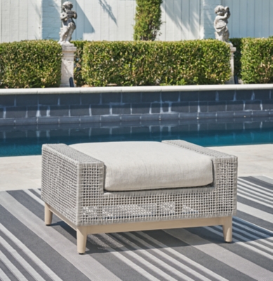 P798-814 Seton Creek Outdoor Ottoman with Cushion, Gray sku P798-814