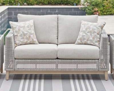 Seton Creek Outdoor Loveseat with Cushion, Gray