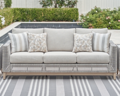 Seton Creek Outdoor Sofa with Cushion, Gray