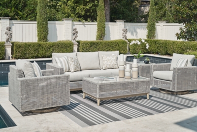 Seton Creek Outdoor Sofa and 2 Chairs with Coffee Table, , rollover