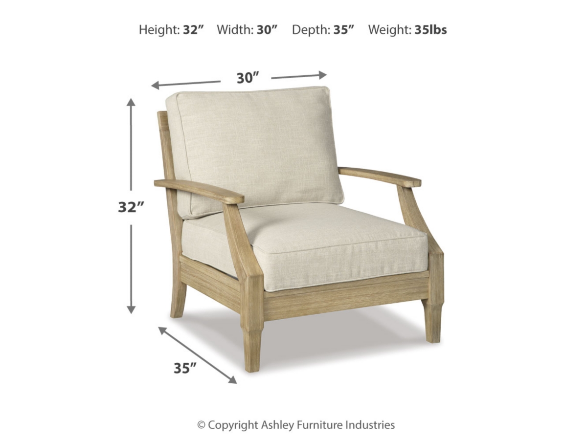 Clare View Outdoor Lounge Chair with Cushion - Beige