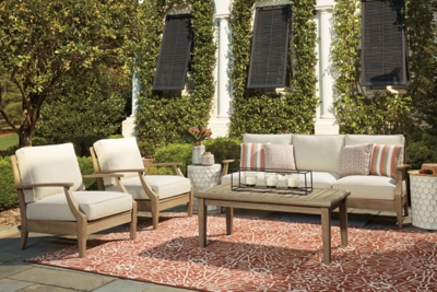 APG-P801-3PC Clare View Outdoor Sofa with 2 Lounge Chairs, Beig sku APG-P801-3PC