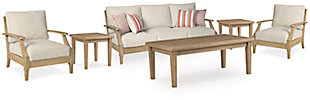 Clare View Outdoor Sofa and  2 Lounge Chairs with Coffee Table and 2 End Tables, , large
