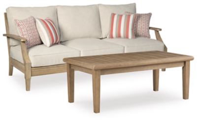 APG-P801-2PC Clare View Outdoor Sofa with Coffee Table, Beige sku APG-P801-2PC