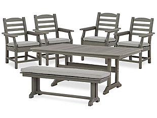 Visola Outdoor Dining Table and 4 Chairs and Bench, , large