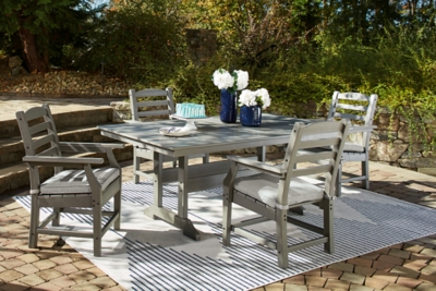 Visola Outdoor Dining Table and 4 Chairs, Gray