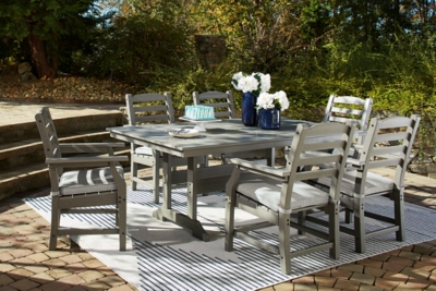 Visola Outdoor Dining Table and 6 Chairs, Gray