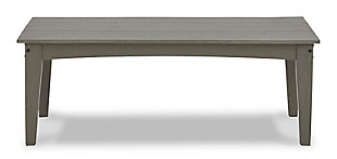 It’s the dawn of a new day for gray. Embrace the style trend with the Visola outdoor conversation set. Each piece is crafted of HDPE material, combining the exceptional durability and weather resistance you need with the “wood look” you love. The coffee table and comfortably cushioned seats take alfresco living to a whole new level. A slatted table top infuses a plank-style, farmhouse-inspired touch and naturally sheds rainwater. Rest assured, the thick cushions on the sofa and lounge chairs are wrapped in Nuvella® high-performance fabric that’s fade-resistant, stain-resistant and a breeze to keep clean.Includes sofa, 2 lounge chairs and coffee table | Made of durable and sturdy HDPE material | Gray finish with textured wood look | Stainless steel hardware | Throw pillows included | Seat/back cushions and pillows covered in solution-dyed Nuvella® (polyester) high-performance fabric | All-weather foam cushion core wrapped in soft polyester | Slatted table top | Clean fabric with mild soap and water, let air dry; for stubborn stains, use a solution of 1 cup bleach to 1 gallon water | Imported fabric and fill | Assembly required | Estimated Assembly Time: 90 Minutes