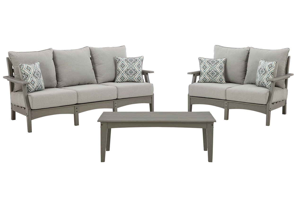 Visola 3 Piece Outdoor Seating - Gray Visola 3 Piece Outdoor Seating - Gray