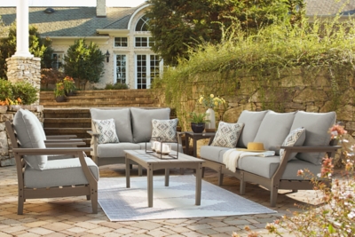 Visola Outdoor Sofa, Loveseat and 2 Lounge Chairs with Coffee Table and End Table, , rollover