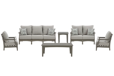 Visola Outdoor Sofa, Loveseat and 2 Lounge Chairs with Coffee Table and End Table, , large