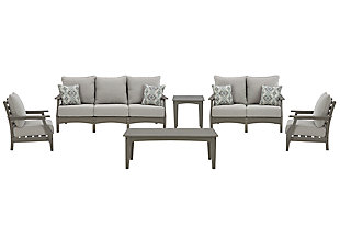 Visola Outdoor Sofa and Loveseat with 2 Lounge Chairs and End Table, , large