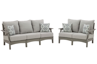 Visola Outdoor Sofa and Loveseat, Gray