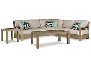 Silo Point 3-Piece Outdoor Sectional with Coffee Table and End Table, , large