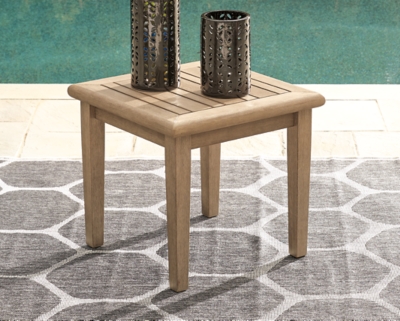 Gerianne Outdoor End Table , Grayish Brown