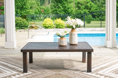 P814-701 Wellingtons Peak Outdoor Coffee Table, Dark Brown sku P814-701