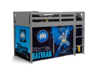 Delta Children Twin Low Loft Bed with Batman Tent/Curtain Set