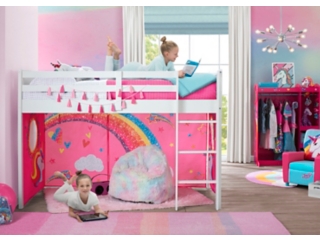 Delta Children Jojo Siwa Twin Low Loft Bed Bedroom Bundle