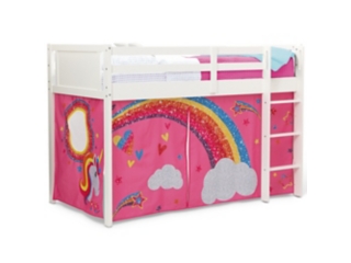 Delta Children Twin Low Loft Bed with Jojo Siwa Tent/Curtain Set