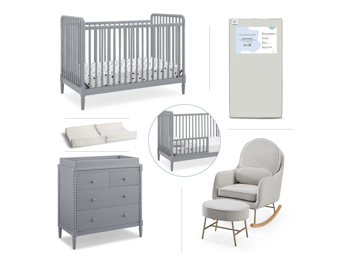 Delta Children Saint Nursery Bundle Gray Ashley