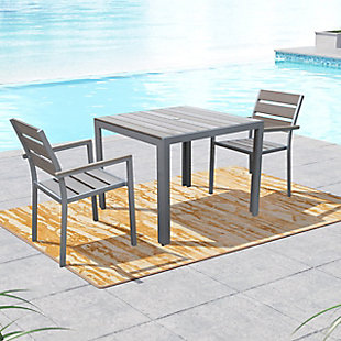 CorLiving Outdoor Dining Table and 2 Chairs, , rollover