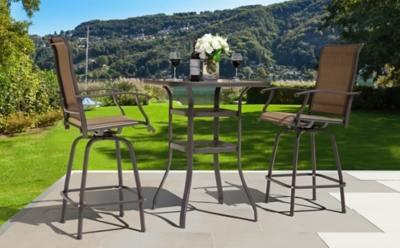 Nuu Garden Outdoor Bar Table and 2 Barstools, , large