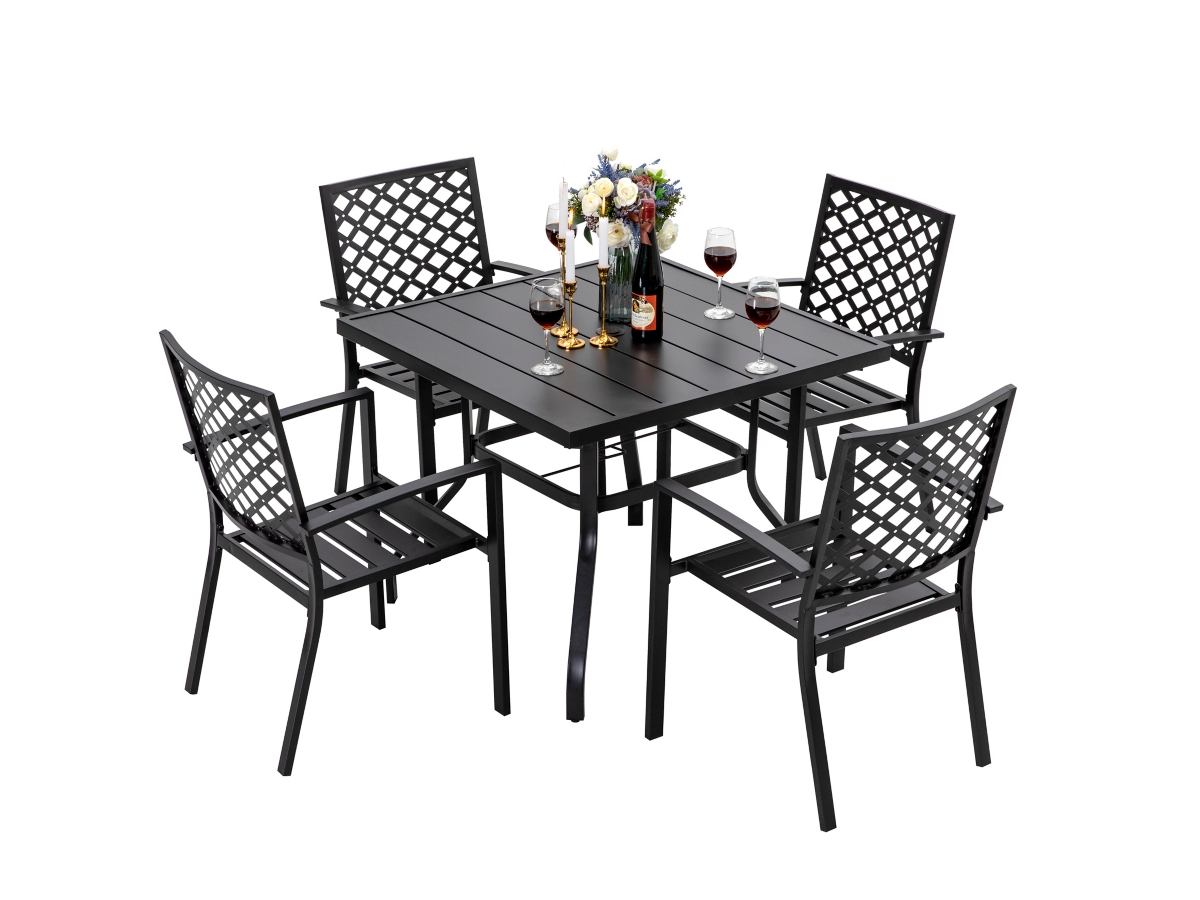 【Adul】PATIO MF Studio 7-Piece Patio Dining Set, 6 Swivel Chairs & 1