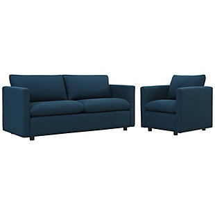 Modway Sofa and Chair, Azure, large