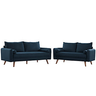 Modway Sofa and Chair, Azure, large
