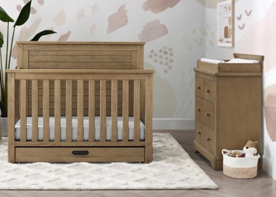 Simmons Kids Simmons Kids Caden 5-Piece Nursery Essentials Bedroom Bundle Rustic Acorn, , rollover