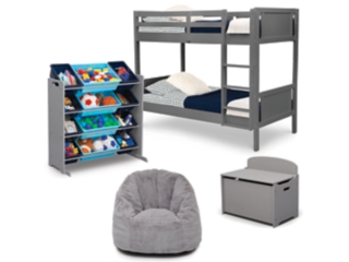 Delta Children Convertible Twin Bunk Bed Bedroom Bundle