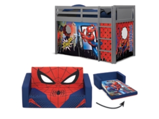 Delta Children Low Twin Loft Bed and Marvel Spider-Man Bedroom Bundle