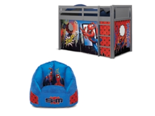 Delta Children Convertible Twin Bunk Bed & Spider-Man Bedroom Bundle