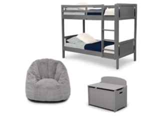 Delta Children Convertible Twin Bunk Bed Bedroom Bundle