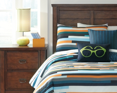Seventy 5-Piece Twin Comforter Set, Stripe, large