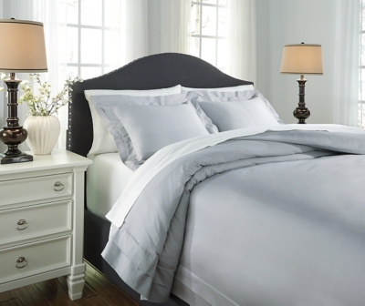 Chamness 3-Piece Queen Duvet Cover Set, Gray, large