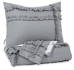 Meghdad 2-Piece Twin Comforter Set, Gray/White, large