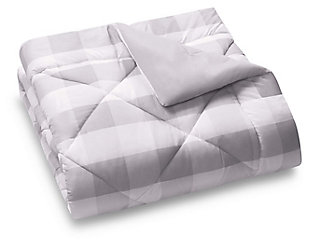 Plaid Full/Queen Comforter Set, Gray/White, large