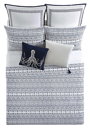 Coastal Twin XL Quilt Set, Blue/White, large